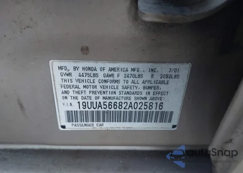 2002 Acura Tl 3.2 from USA, damaged, VIN 19UUA56682A025816